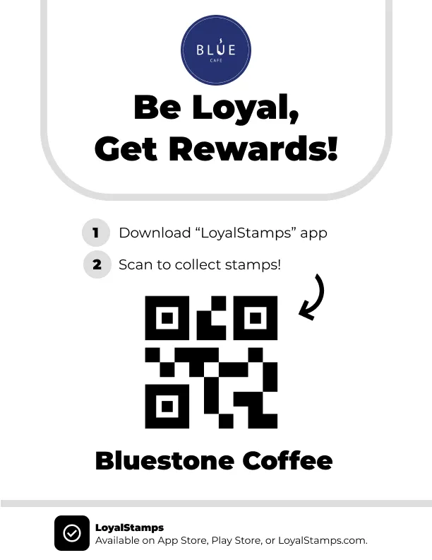 LoyalStamps Table Stand QR Code Template 1